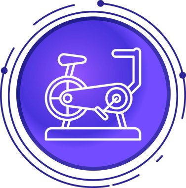 Siyah çizgi bisiklet simgesi beyaz arkaplanda izole edildi. Bisiklet ikonu. Ekstrem. Spor malzemeleri. mor daire düğmesi. vektör.