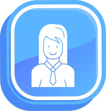 Kadın. Web simgesi basit illüstrasyon