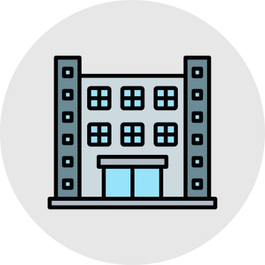 Bina. Web simgesi basit illüstrasyon