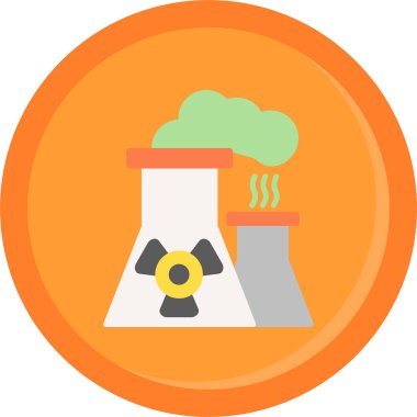 Nükleer santral vektör simgesi