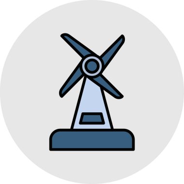 Soyut arka grupta yel değirmeni simgesi izole edildi