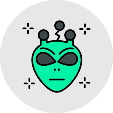 uzaylı simgesi, basit tasarım illüstrasyonu