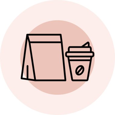 Bir kahve fincanı simgesinin vektör çizimi