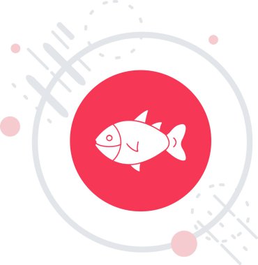 Line Fish simgesi beyaz arkaplanda izole edildi. Renkli taslak konsepti. Vektör