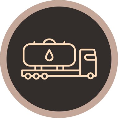 yağ tankı yuvarlanmış vektör simgesi