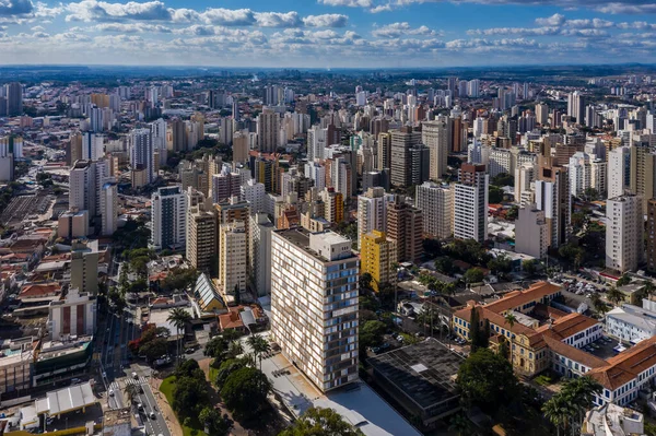 Edificio Del Ayuntamiento Campinas Con Ciudad Fondo Visto Desde Arriba —  Fotos de Stock