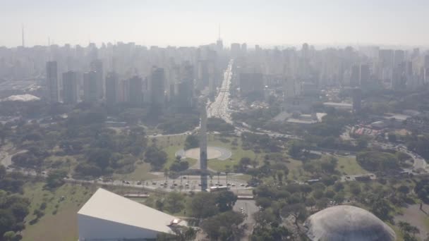 Obélisque Près Parc Ibirapuera Sao Paulo Brésil — Video