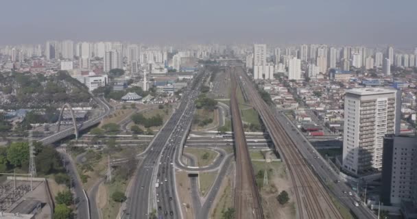 Aerial View Avenida Radial Leste Eastern Region City Sao Paulo — Stock Video