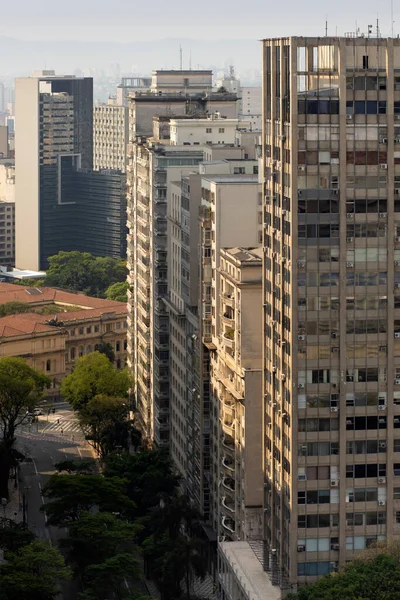 Ulice Centru Sao Paula Soumraku Shora Vidět Brazílie — Stock fotografie