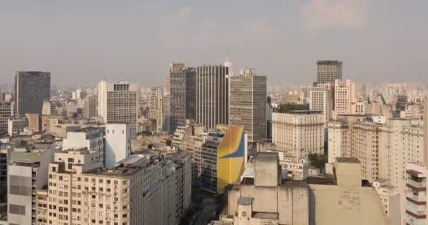 Edificio Del Ayuntamiento Sao Paulo Visto Desde Arriba Brasil — Vídeo de stock