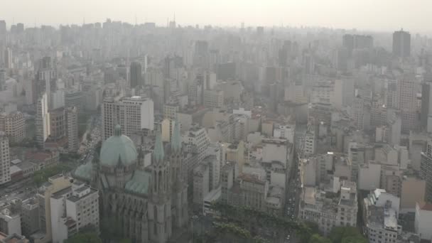 Plac Centrum Sao Paulo Widok Góry Brazylia — Wideo stockowe