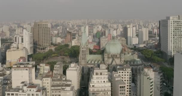 Sao Paulo Şehir Merkezindeki Meydanı Yukarıdan Görüldü Brezilya Doğru Ilerliyor — Stok video