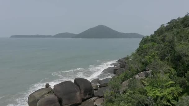 Strand Van Barra Seca Aan Het Strand Van Vermelha Ubatuba — Stockvideo