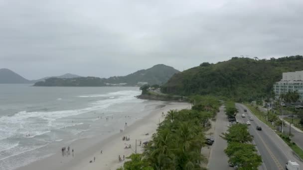 Voo Sobre Praia Grande Ubatuba São Paulo Brasil Avançar — Vídeo de Stock