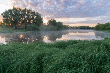 Güneşin doğuşu sisli