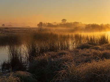 Nehirde gün batımı.