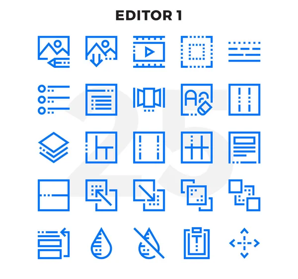 Dashed Outline Icons Pack Para Pixel Perfeito Linha Fina Vetor — Vetor de Stock