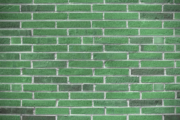 薄片绿砖 有凹凸的成品砂浆接缝 长细长的脊砖 有创意的复制空间 水平面 — 图库照片