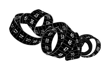 Siyah mezura beyaz arkaplanda izole edildi