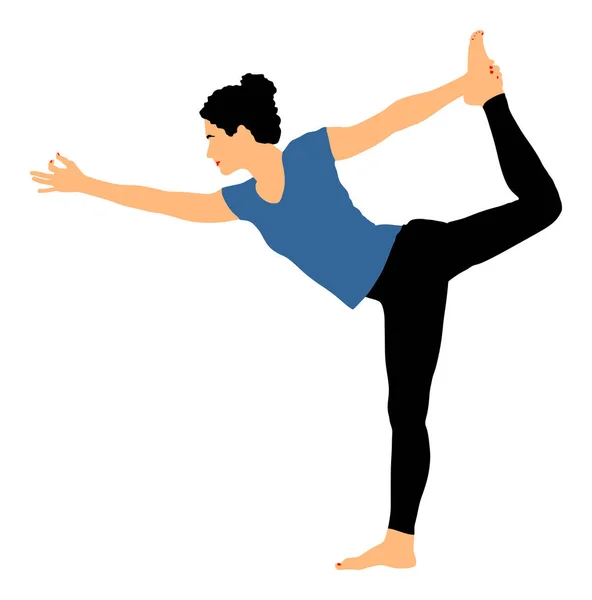 Exercícios Mulher Ioga Yoga Pose Vetor Ilustração Isolada Fundo Branco —  Vetores de Stock