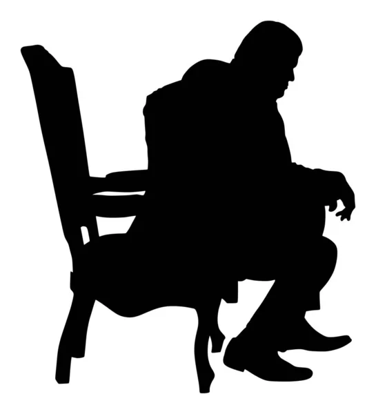 자신감 지도자 마피아 사무실 실루엣의 의자에 사업가 관리자입니다 스위트 앉아서 — 스톡 벡터