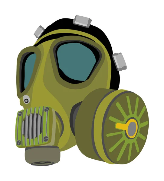 Gas Mask Vector Illustration Isolated White Background Bio Hazard Equipment — Stock Vector