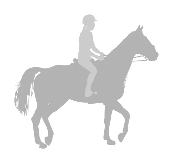 Elegante Caballo Carreras Jot Silueta Vectorial Galope Aislado Sobre Fondo — Vector de stock