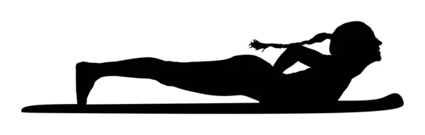 Frau Übt Yoga Yoga Pose Vektor Silhouette Illustration Isoliert Auf — Stockvektor
