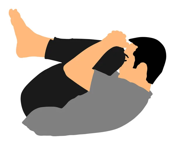 Sportmann Übt Yoga Yoga Pose Vektor Illustration Isoliert Aktiver Junge — Stockvektor