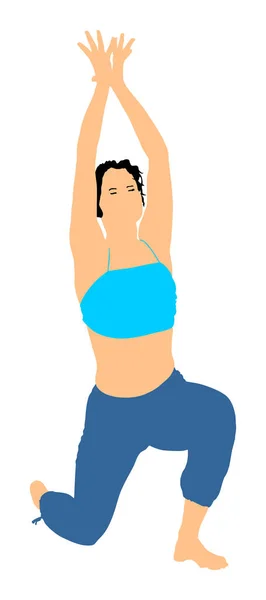 Mujer Ejercicios Yoga Yoga Pose Vector Ilustración Aislada Sobre Fondo — Archivo Imágenes Vectoriales