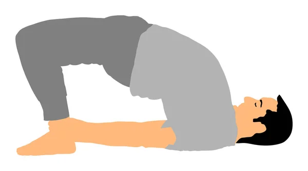 Kamel Yoga Pose Vektor Illustration Isoliert Auf Weißem Hintergrund Der — Stockvektor