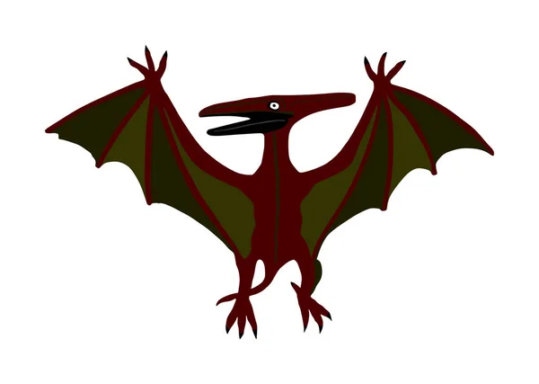 Ilustração Vetorial Pteranodon Isolada Sobre Fundo Branco Sílhueta Vetorial Pterodáctilo —  Vetores de Stock