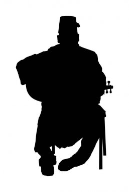 Arap adam ud, ud veya mandola vektör silueti, Asya'dan geleneksel müzik aleti oynamak. İslam kültürü. Orta Doğu'dan müzisyen. Popüler sokak sanatçısı, turistik cazibe. Oryantal olay