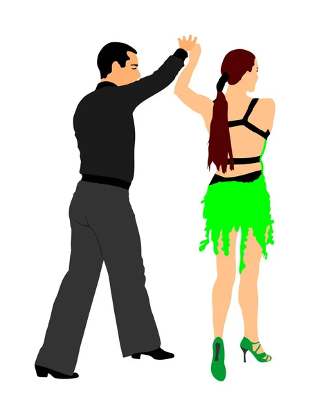 Elegância Tango Dançarinos Latinos Ilustração Vetorial Isolado Fundo Branco Casal —  Vetores de Stock