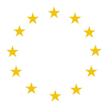 Avrupa Birliği vektör illüstrasyon yıldızları. Ab sembolü vektörü beyaz arka planda izole edilmiştir. Avrupa Ekonomi Birliği Üyeleri.