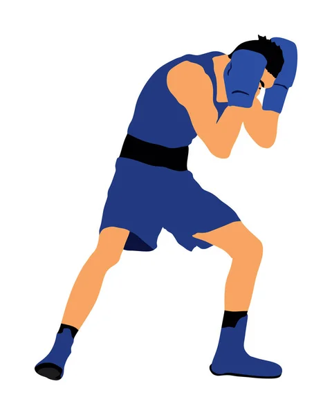 Boxer Ring Vector Illustratie Geïsoleerd Witte Achtergrond Sterke Vechter Directe — Stockvector