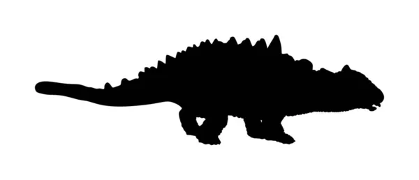 Ankylosaurus Silhouette Vettoriale Isolata Sfondo Bianco Simbolo Dei Dinosauri Era — Vettoriale Stock