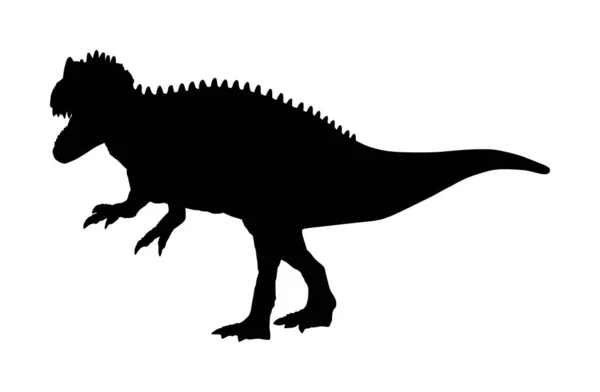 Rex 矢量轮廓隔离在白色背景上 暴龙恐龙影子符号 侏罗纪时代 迪诺标志 — 图库矢量图片