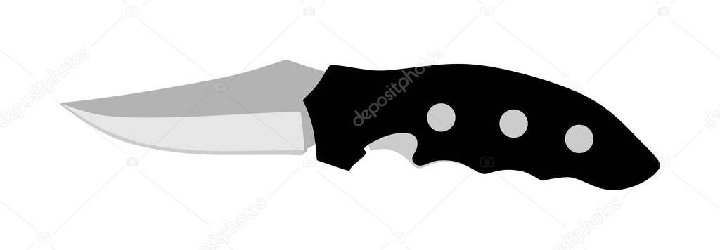 Hunting knife vector. Military knife vector illustration isolated on white background. Slice symbol. Aggressive survivor tool. Dirk sign. Bayonet vector. Kitchen tool.