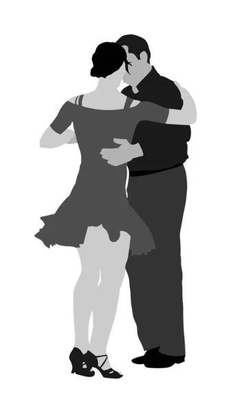 Élégants Danseurs Latino Couple Illustration Vectorielle Isolé Sur Fond Blanc — Image vectorielle