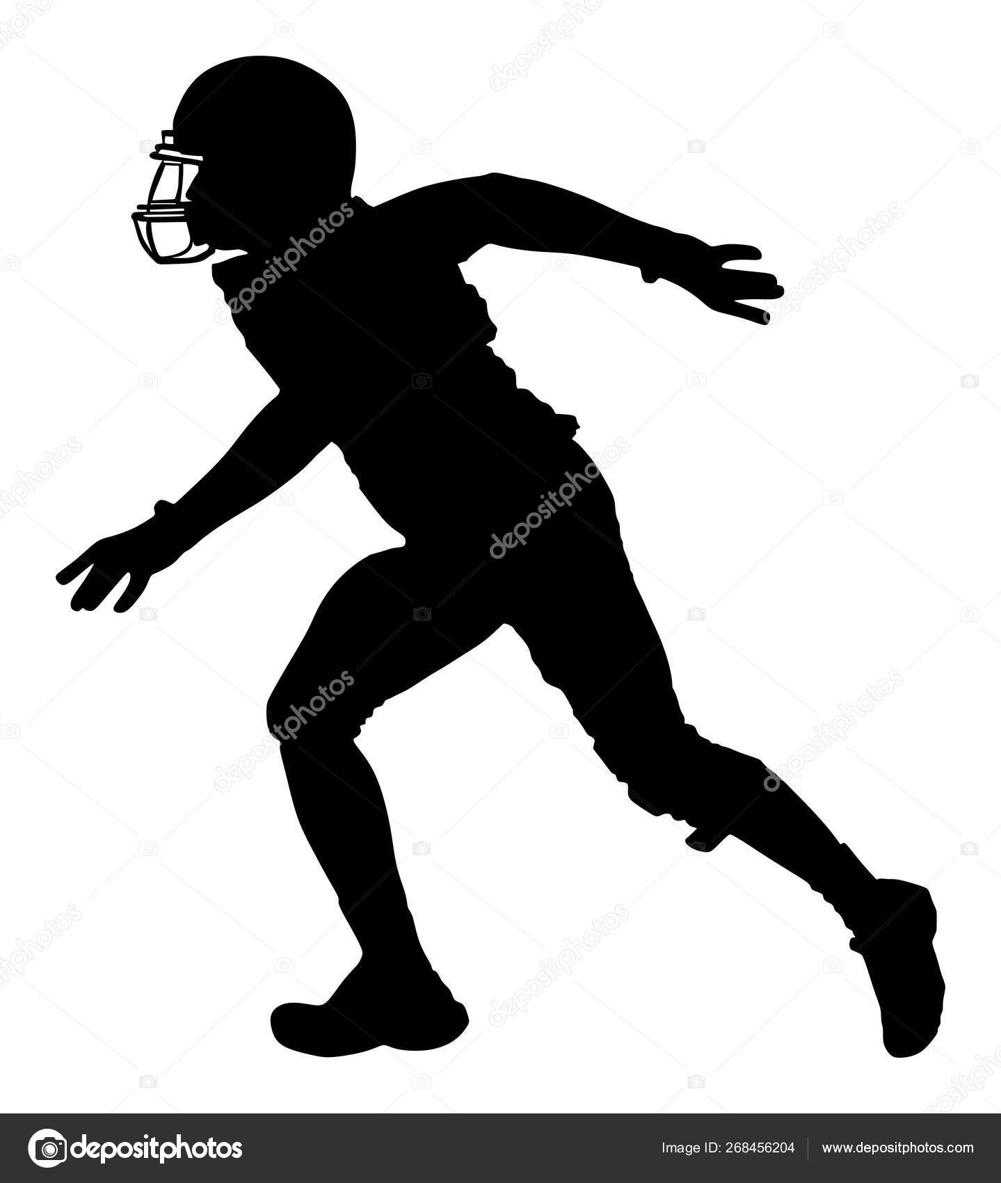 American Football Player Action Vector Silhouette Isolated White Background Sportsman Vector Image By C Dovla9 Vector Stock