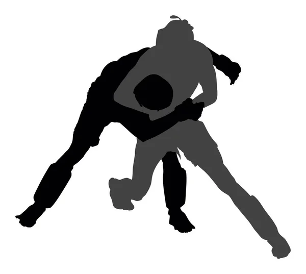 Illustration Silhouette Vectorielle Deux Combattants Mma Isolée Sur Fond Blanc — Image vectorielle