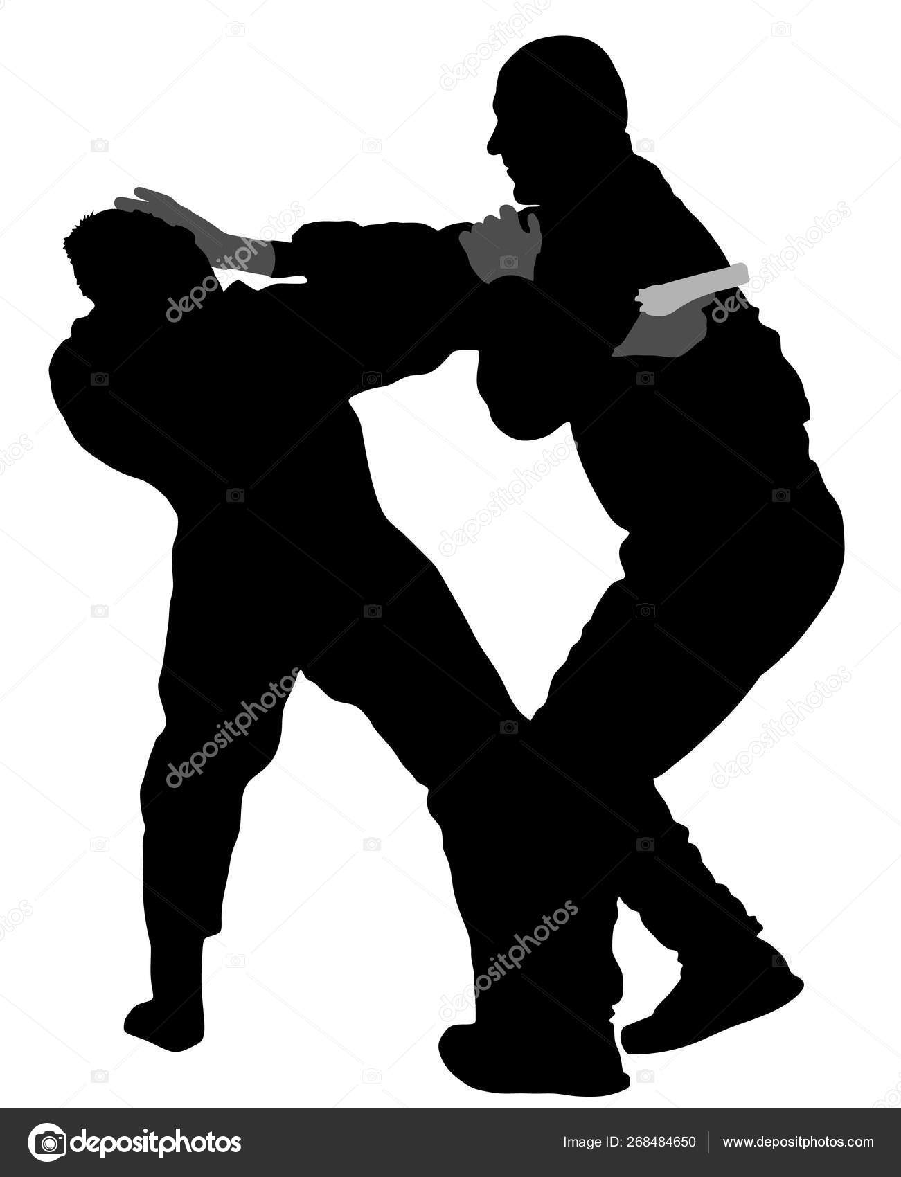 Man self defense against aggressor with knife Vector Image, self defense 