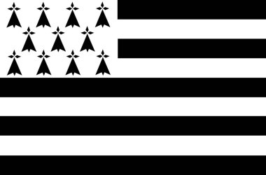Fransız Brittany bölgesivektör bayrağı. Fransa bayrağı Brittany eyaleti. 