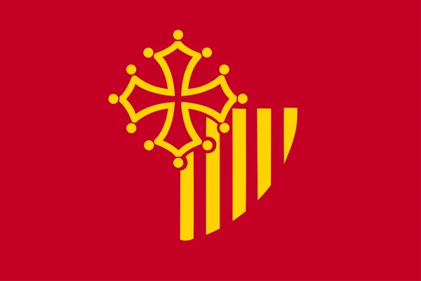 Fransa'da Occitanie bölgesinin idari ve siyasi vektör bayrağı.