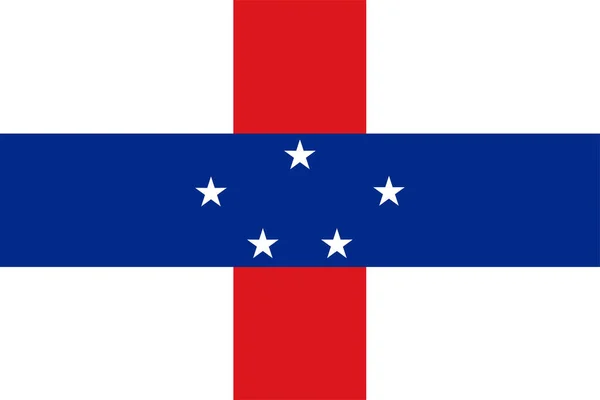 オランダ領アンティルフラグベクトル カリブ海の州旗 海上オランダの領土 — ストックベクタ