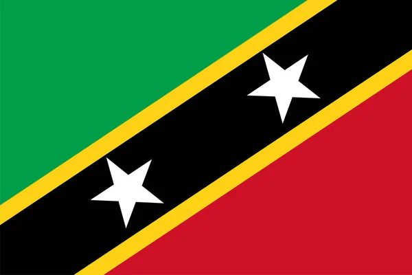 Saint Kitts Nevis Flag Vector Caribbean State Flag — Stock Vector