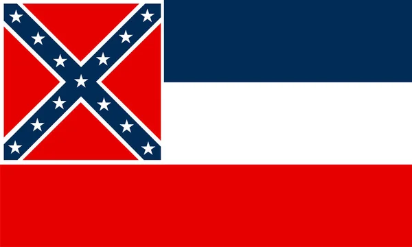 Mississippi Flagga Vektor Delstaten Amerikas Förenta Stater Delstats Flagga Usa — Stock vektor