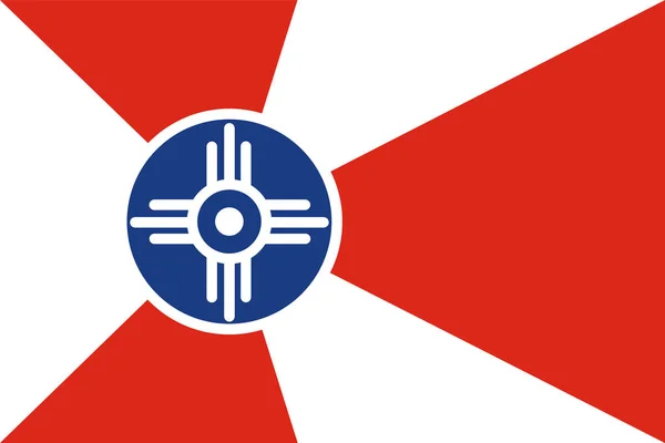 Wichita Flagga Illustration Isolerad Wichita Stadsflagga Kansas — Stock vektor