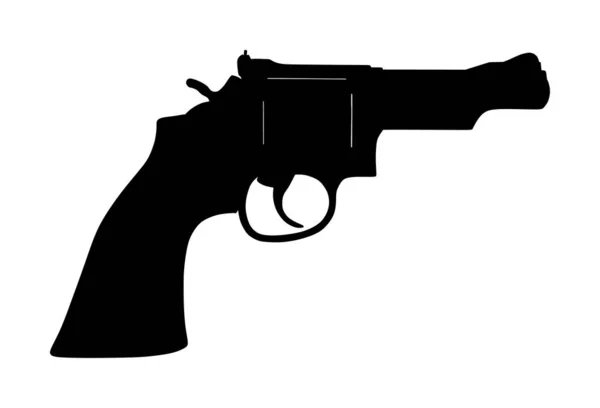 Revolver Pistol Gun Icon Vector Illustration Diisolasi Pada Latar Belakang - Stok Vektor